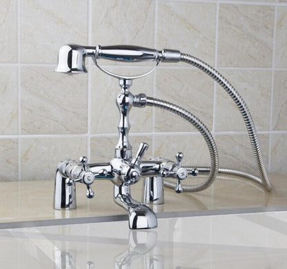 Castello | Golden Brass Bathtub Faucet - Dual Knobs & Luxurious Design
