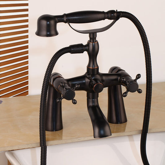 Castello | Golden Brass Bathtub Faucet - Dual Knobs & Luxurious Design