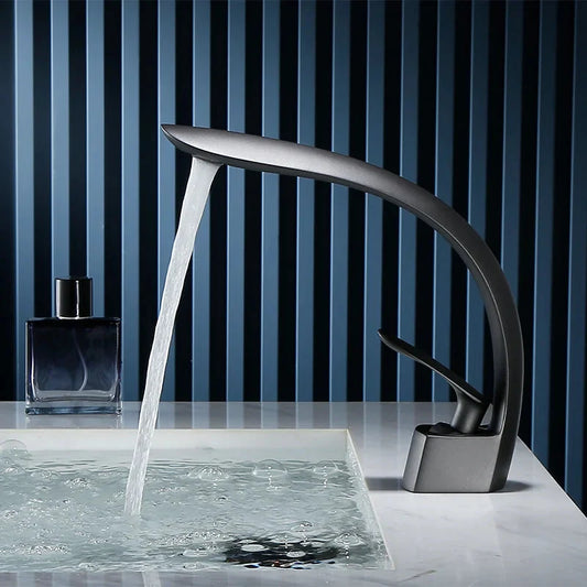 Celestia | Single Handle Bathroom Faucet - Waterfall Basin Mixer