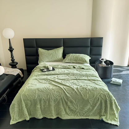 CozyNest | Butterfly Jacquard Flannel Blanket