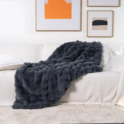CozyNest | Rabbit Faux-Fur Blanket Throw