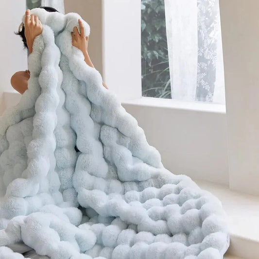 CozyNest | Rabbit Faux-Fur Blanket Throw