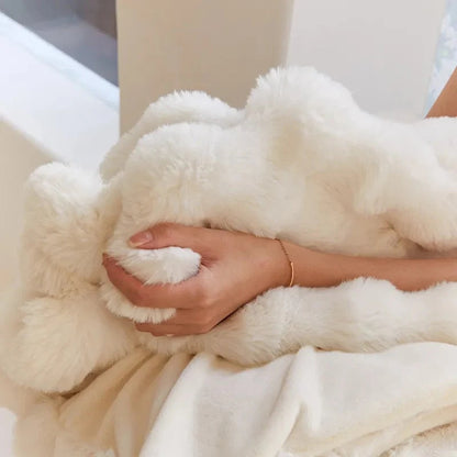 CozyNest | Rabbit Faux-Fur Blanket Throw