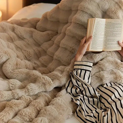 CozyNest | Rabbit Faux-Fur Blanket Throw
