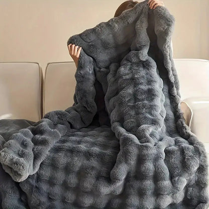 CozyNest | Rabbit Faux-Fur Blanket Throw