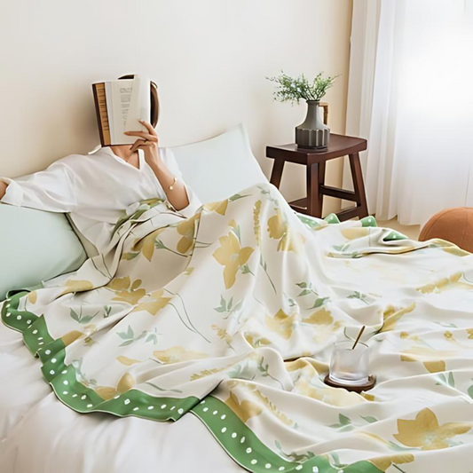 YellowLeaf | Cooling Blanket With Yellow Flower Design