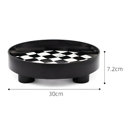 CheckerMate | Round Checkerboard Storage Tray