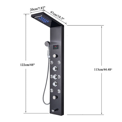 Zanetti | Luxury LED Shower Panel - SPA Massage Jet & Rainfall System