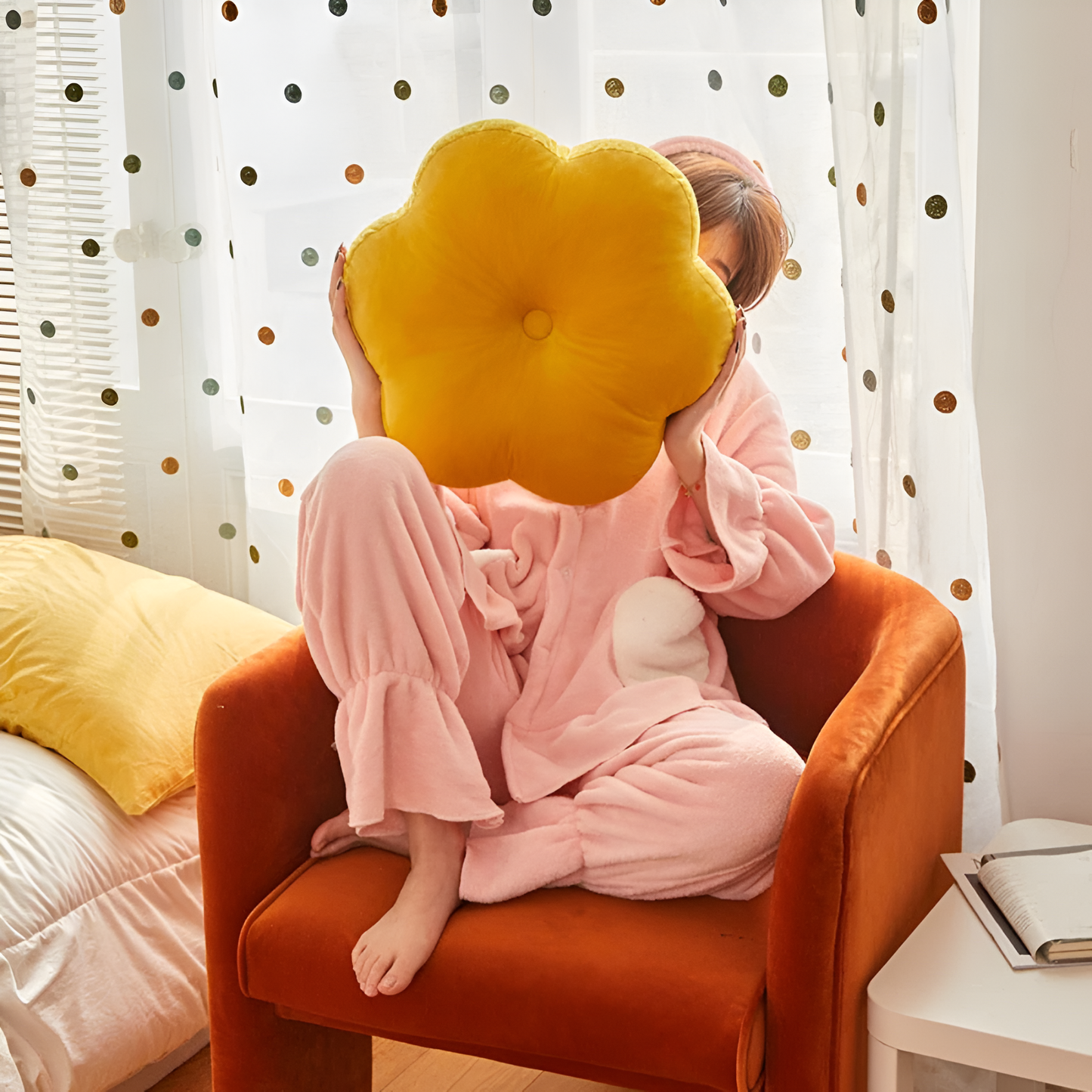 BloomSoft | Velvet Flower-Shaped Plush Cushion