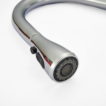 ChromeDuo | Mixer Tap White Swan Neck Kitchen Shower