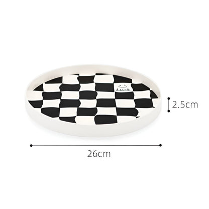 CheckerMate | Round Checkerboard Storage Tray