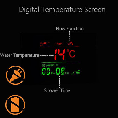 Bergamo | Waterfall Shower Panel - LED Light & Body Massage Jets