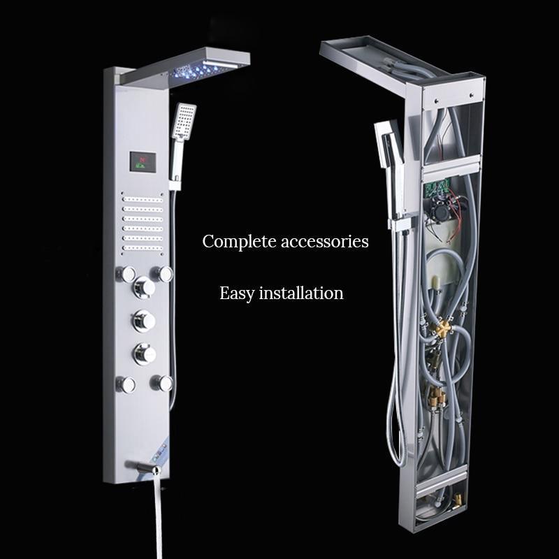 Bergamo | Waterfall Shower Panel - LED Light & Body Massage Jets
