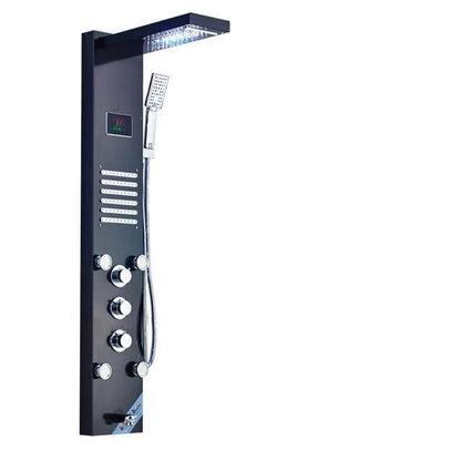 Bergamo | Waterfall Shower Panel - LED Light & Body Massage Jets